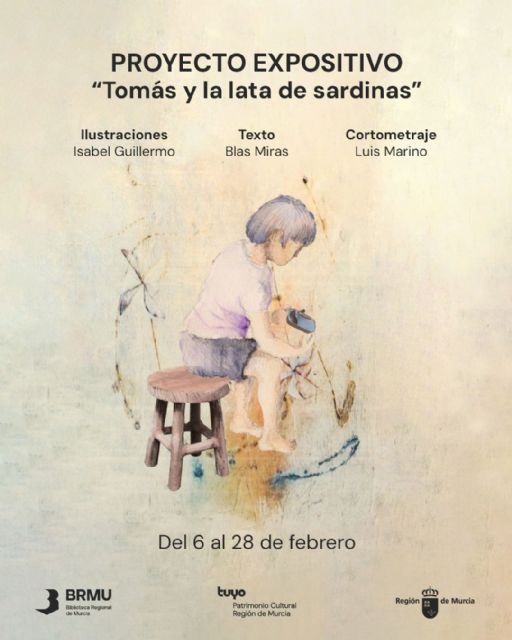 La Biblioteca Regional acoge la muestra 'Tomás y la lata de sardinas', de Blas Miras e Isabel Guillermo, sobre el pintor Tomás Raja