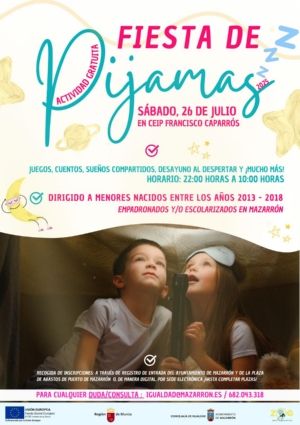 La Concejalía de Igualdad organiza la “Fiesta de Pijamas 2025”, una noche mágica para los más pequeños de Mazarrón