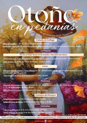 'Otoño en Pedanías'. Talleres, jornadas y Masterclass en las pedanías mazarroneras