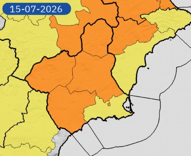 AEMET actualiza los avisos por altas temperaturas para el miércoles con nivel naranja en buena parte de la Región
