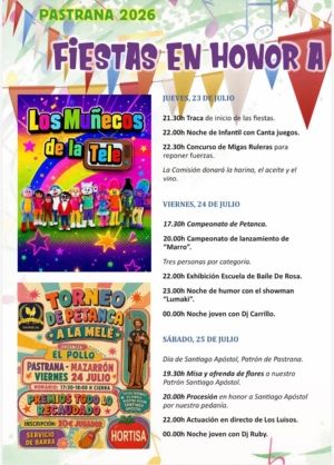 Pastrana se prepara para vivir sus fiestas en honor a Santiago Apóstol del 23 al 26 de julio