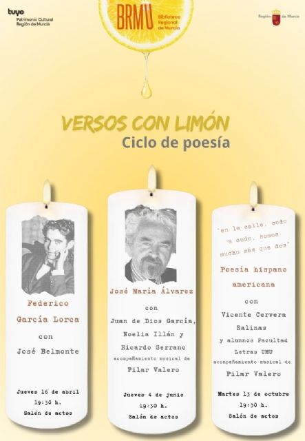 'Versos con limón', nuevo ciclo de poesía en la Biblioteca Regional