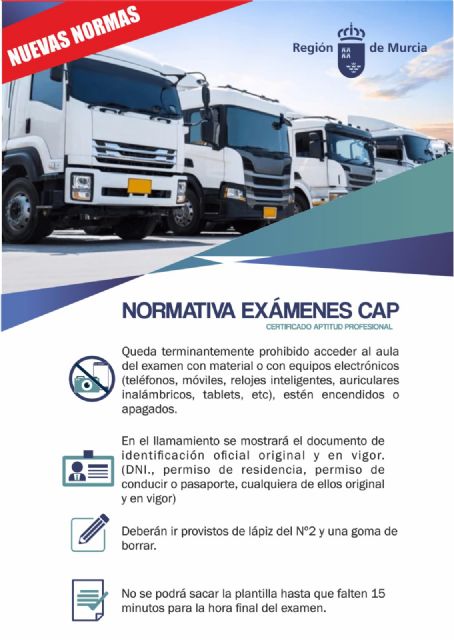La Comunidad prohíbe el acceso con móviles y dispositivos electrónicos a los exámenes del CAP de transportistas para evitar fraudes