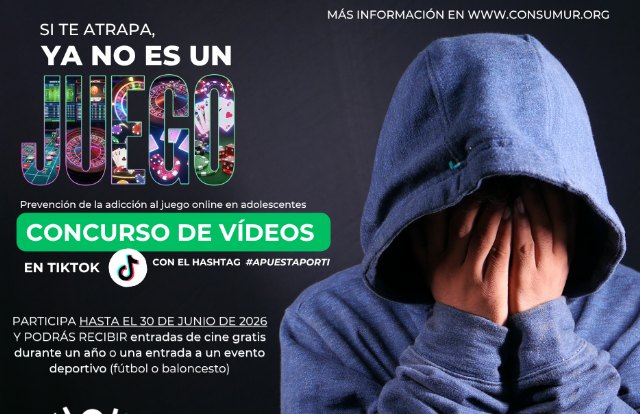 CONSUMUR llama a los jóvenes a participar en un concurso de vídeos en TikTok para prevenir la adicción al juego online en adolescentes