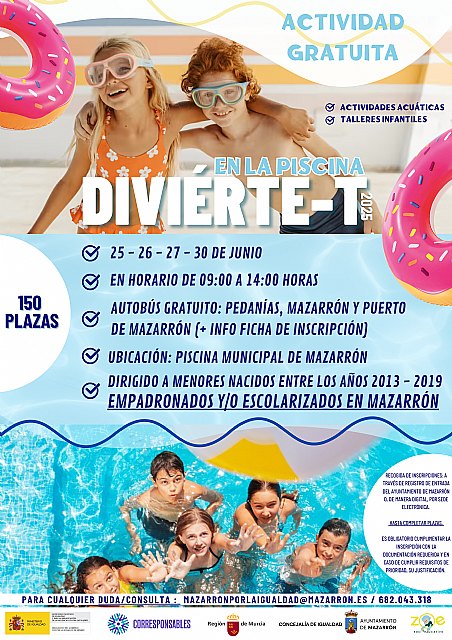No te pierdas 'Diviérte-T 2025', una actividad gratuita para niños y niñas en la piscina municipal