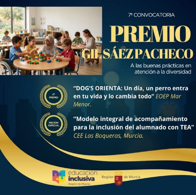 El equipo de orientación educativa Mar Menor, galardonado con el 'Premio Gil Sáez Pacheco' por sus buenas prácticas en atención a la diversidad