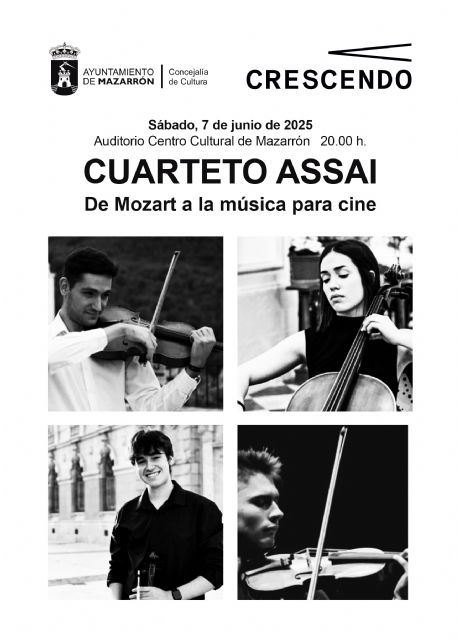 El Cuarteto Assai ofrece un viaje musical de Mozart al cine en Mazarrón